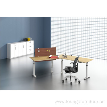 White Double Motor Electric Lift Table for Office